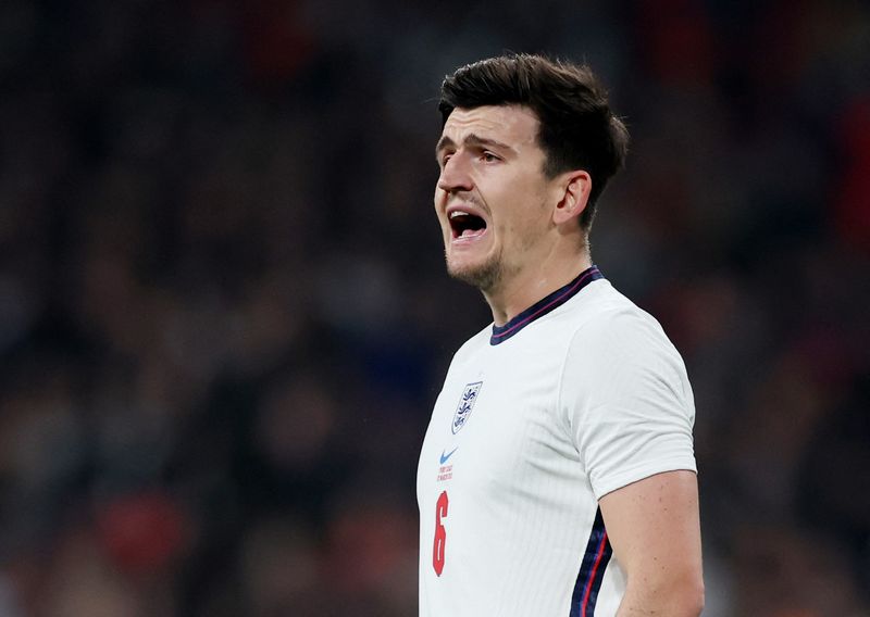 Soccer Football - International Friendly - England v Ivory Coast - Wembley Stadium, London, Britain - March 29, 2022  England's Harry Maguire reacts Action Images via Reuters/Carl Recine