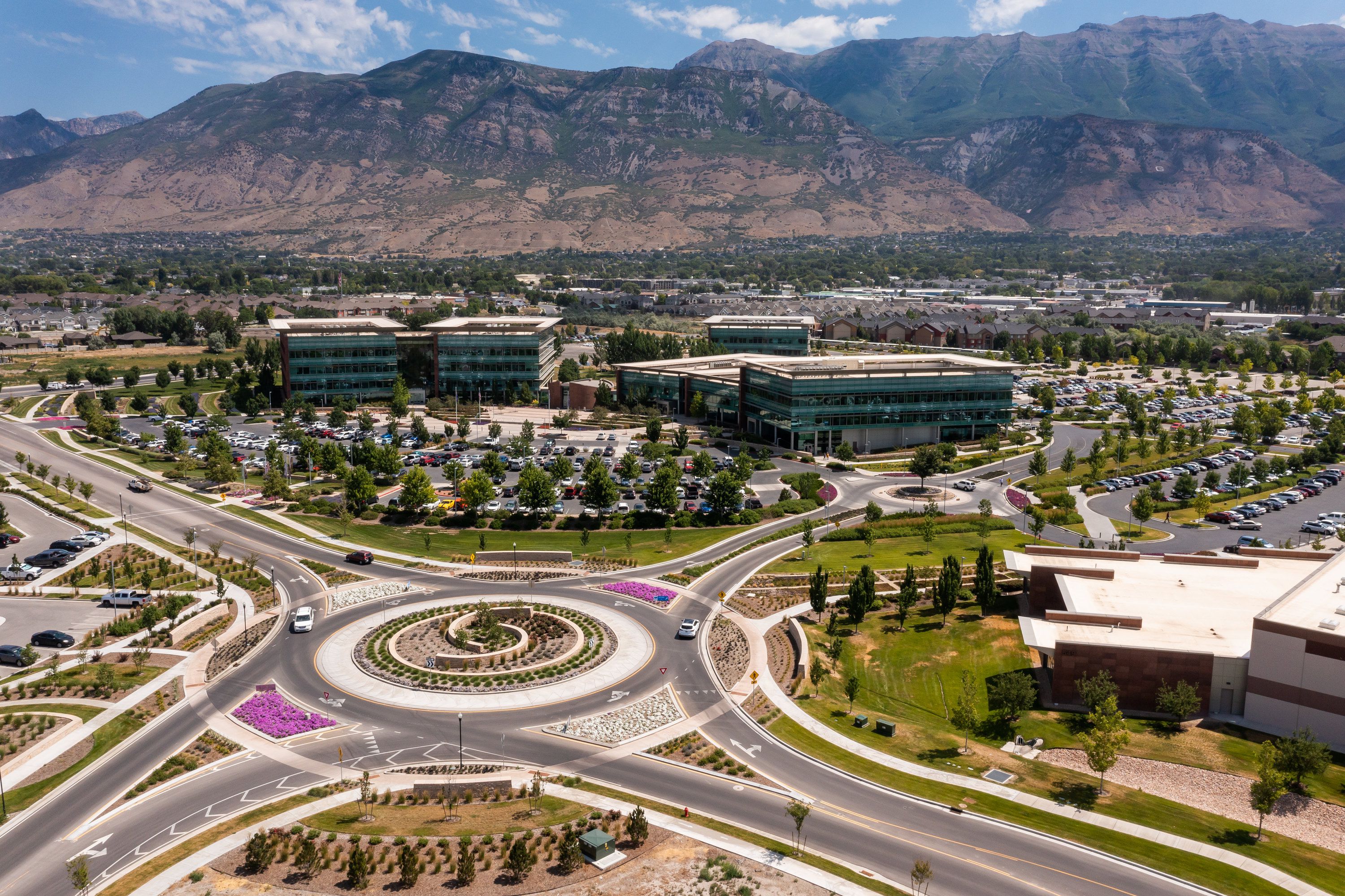 Essential oils company doTerra’s sprawling campus in Pleasant Grove is pictured on July 8, 2021. Two Utah-based essential oil providers — doTerra and Young Living — recently were listed in a recent Yale report detailing companies still operating in Russia.