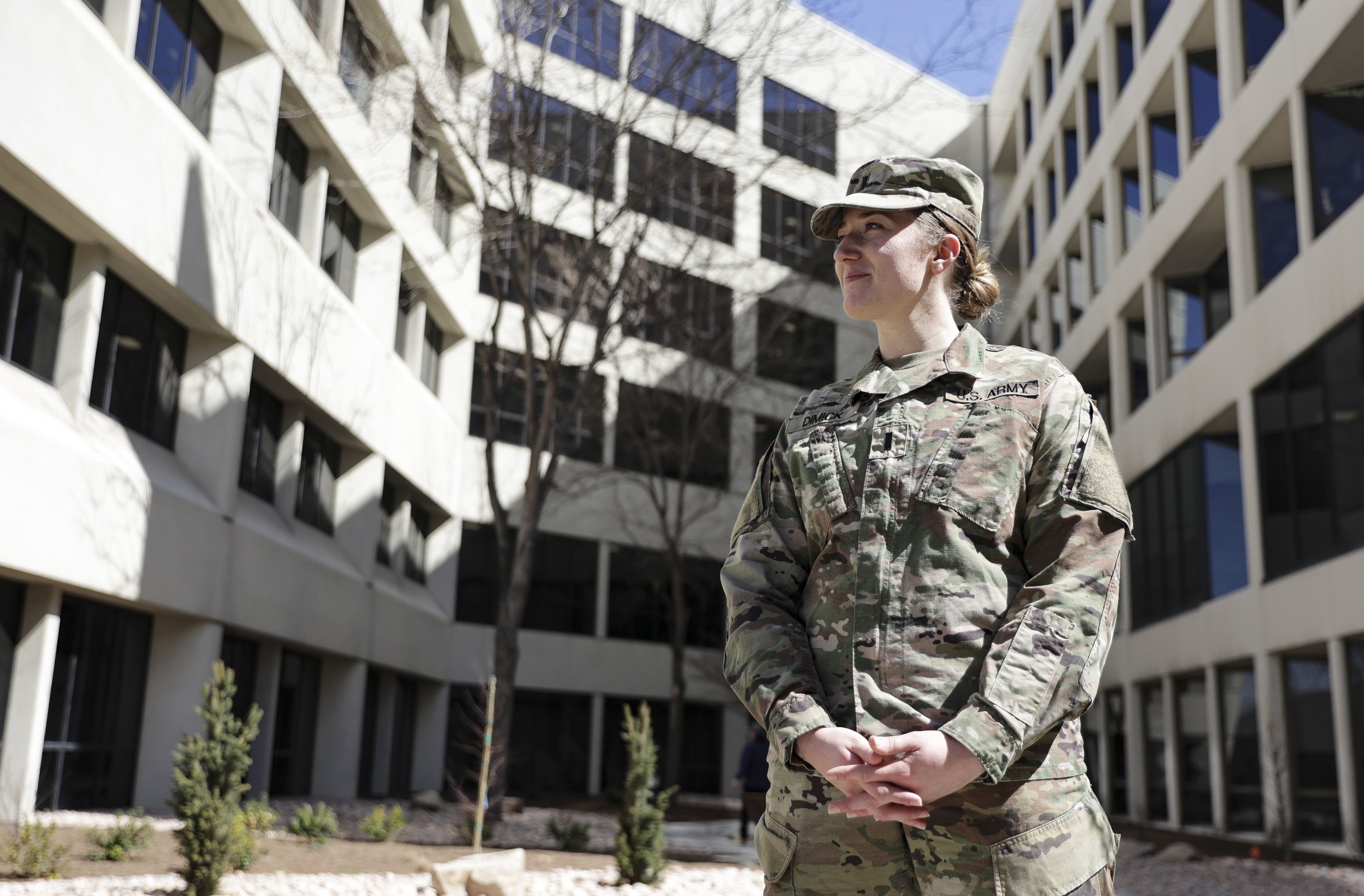 Dawn Dimick, the first female to study in Brigham Young University’s master of arts chaplaincy program, poses for a portrait at St. Mark’s Hospital in Millcreek on Friday.