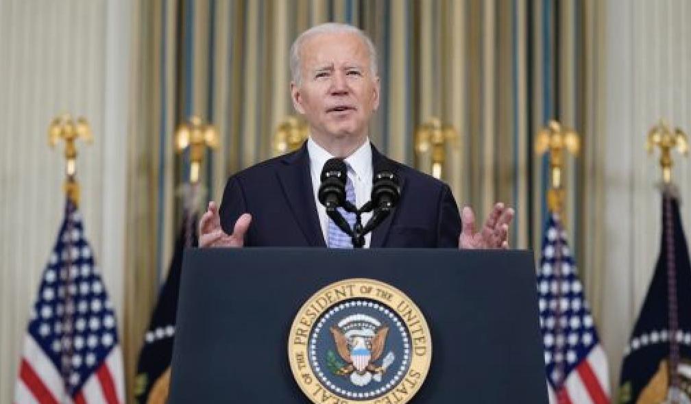 President Joe Biden speaks about the March jobs report in the State Dining Room of the White House. President Joe Biden is hosting the first ever US-Pacific Island Country Summit with events beginning Wednesday. 