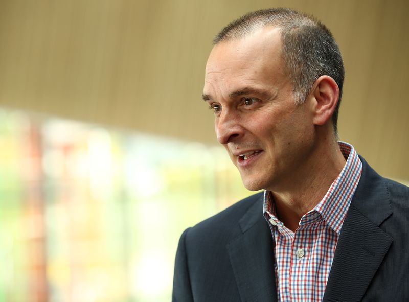 The United States Anti-Doping Agency (USDA) Chief Executive Officer, Travis Tygart, attends an interview with Reuters during the World Anti-Doping Agency (WADA) Symposium in Ecublens near Lausanne, Switzerland, March 13, 2019.