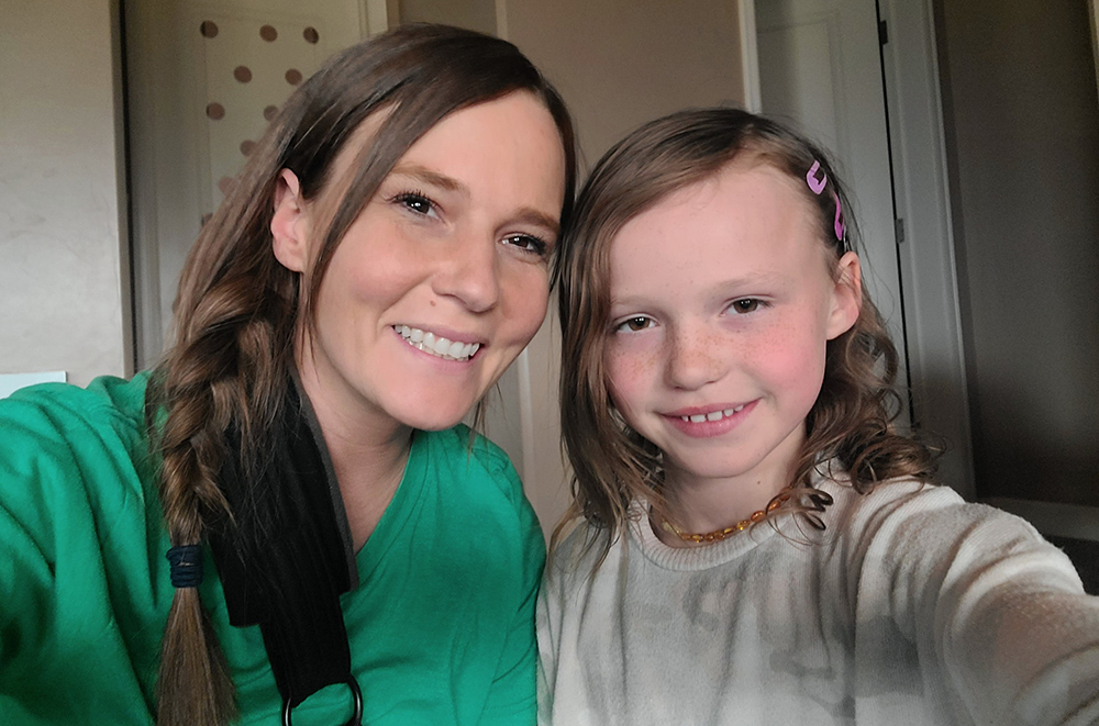 Stacy Moss with her 8-year-old daughter, Bree Moss.