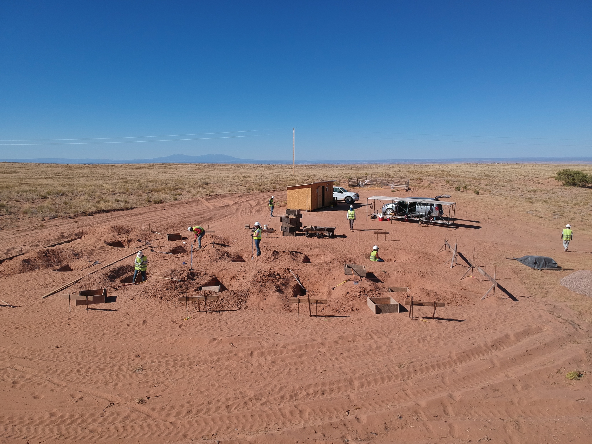 The construction site for the Horseshoe Project is pictured here outside of Bluff, San Juan County. In December, six students from the University of Utah completed the expandable home on the Navajo Nation that includes a greenhouse, a wood-burning stove, an outdoor fire pit and a water catchment to collect rainwater.