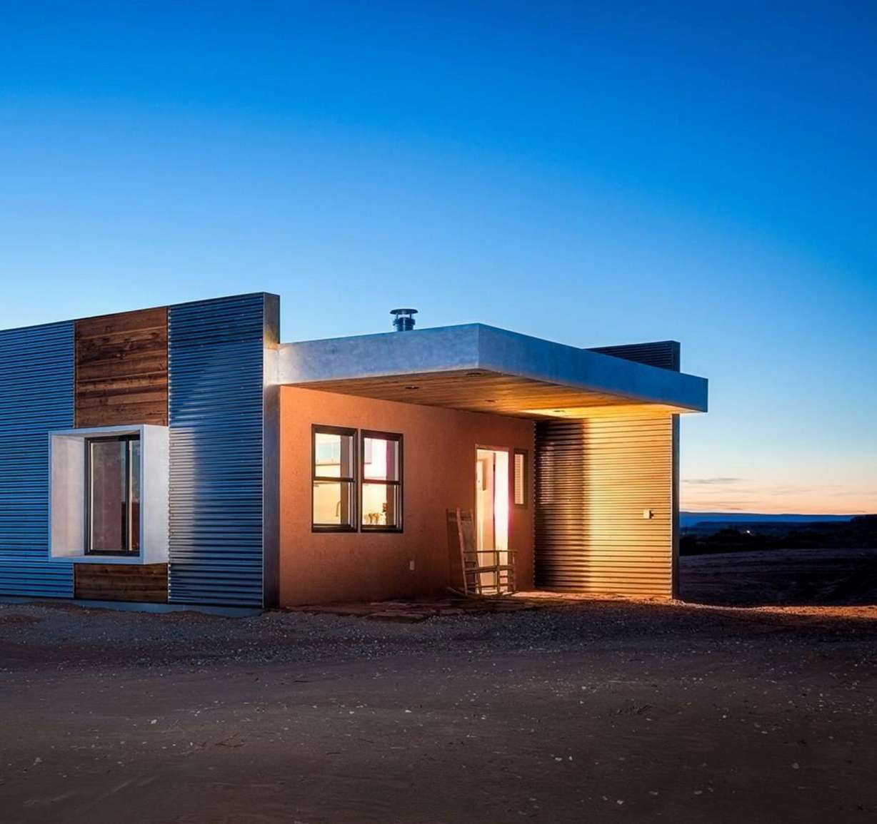 The Badger Springs home, completed by DesignBuildUtah in 2015, is pictured. In December, six students from the University of Utah completed the expandable home on the Navajo Nation that includes a greenhouse, a wood-burning stove, an outdoor fire pit and a water catchment to collect rainwater.