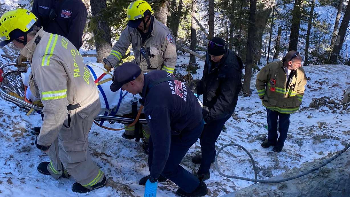 Firefighters say a construction worker was critically injured after falling 15 feet at a worksite in Park City on Wednesday.