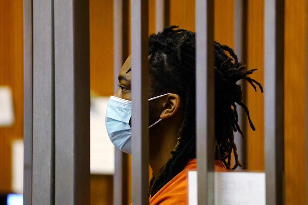 Dandrae Martin makes his first court appearance in Sacramento County Superior Court, in Sacramento, Calif., Tuesday. Martin is facing charges connected to the shooting that killed and injured multiple people in Sacramento days earlier. 
