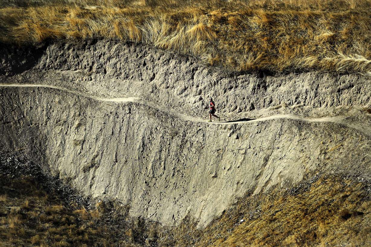 A runner enjoys a trail system in City Creek Canyon on a sunny afternoon in Salt Lake City on Nov. 20, 2020.