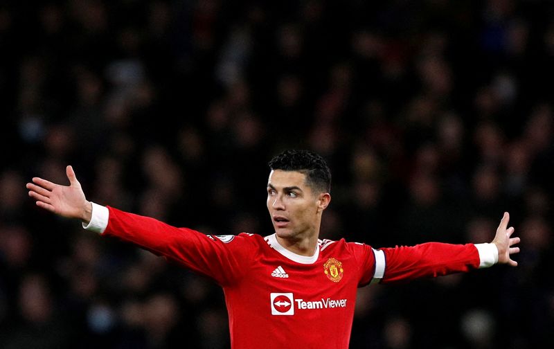FILE PHOTO: Soccer Football - Premier League - Manchester United v Wolverhampton Wanderers - Old Trafford, Manchester, Britain - January 3, 2022 Manchester United's Cristiano Ronaldo reacts