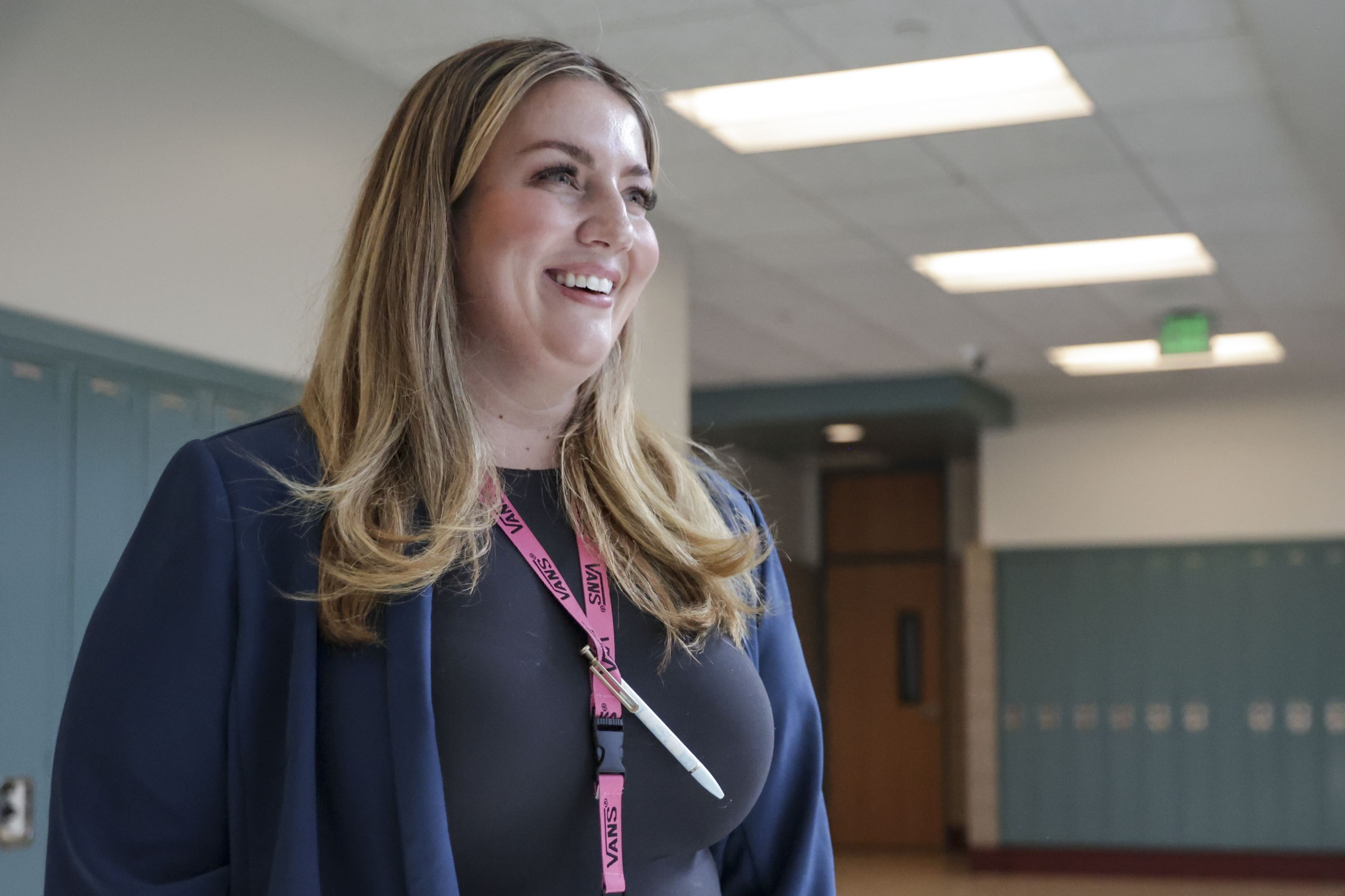 Middle school teacher Alisha Wheeler poses for a portrait at Copper Mountain Middle School in Herriman on April 8.