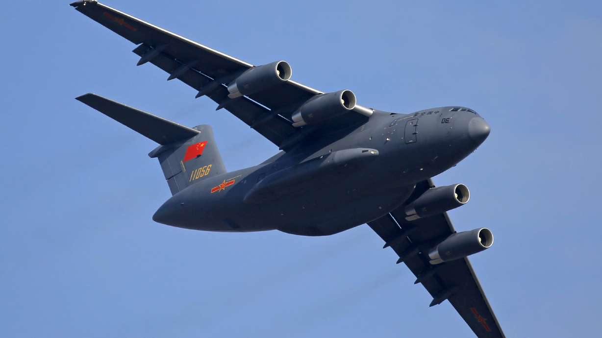 A Y-20 transport aircraft of the Chinese People's Liberation Army Air Force performs in Zhuhai city, southern China on Nov. 7, 2018. Media and military experts said Sunday that six Chinese Air Force Y-20 transport planes landed at Belgrade's commercial airport Saturday, reportedly carrying HQ-22 surface-to-air missile systems for the Serbian military.