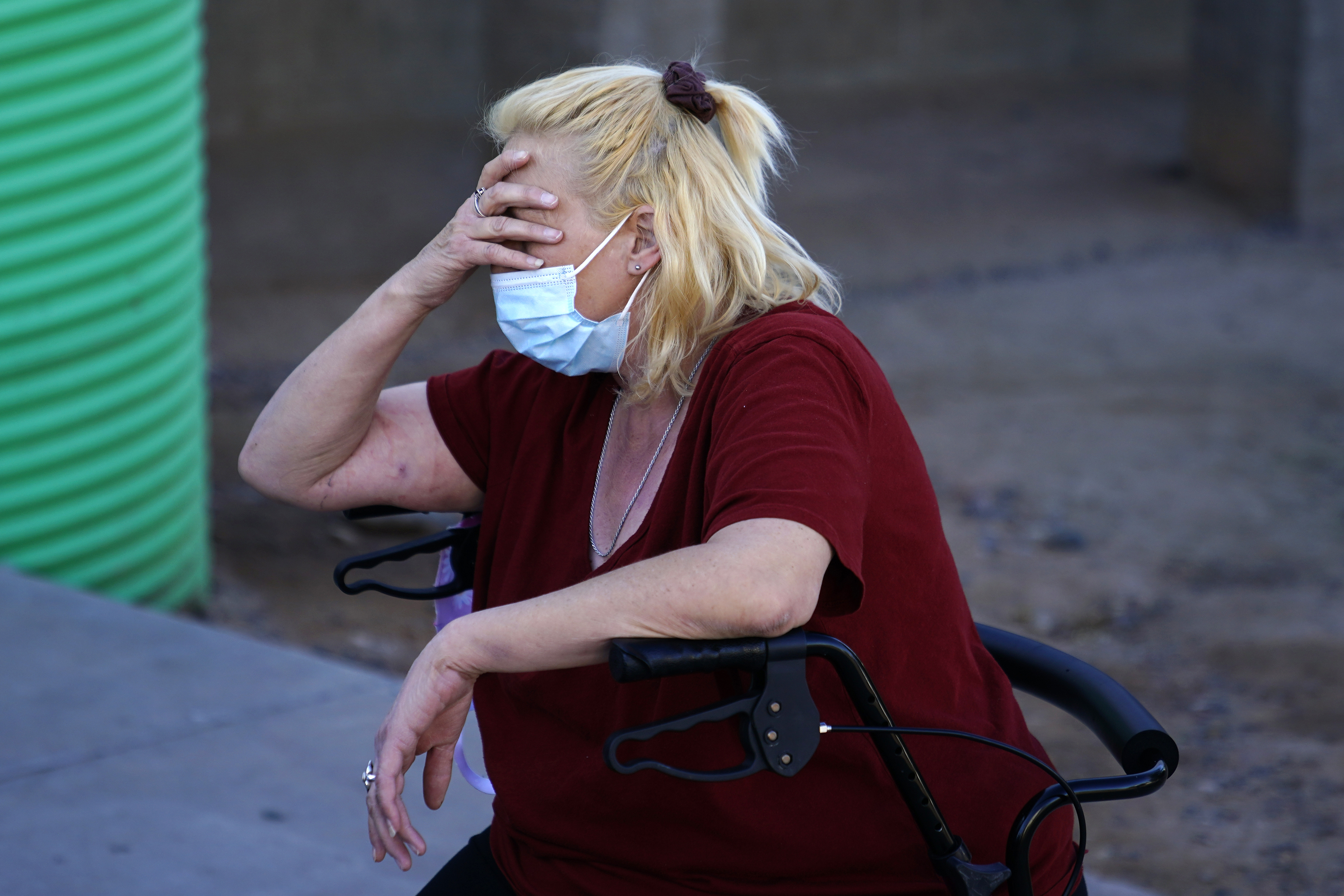 Karla Finocchio, 55, talks about her homeless days when she lived in her truck on Monday, Jan. 24, 2022, in Phoenix. Finocchio is one face of America's graying homeless population, a rapidly expanding group of destitute and desperate people 50 and older suddenly without a permanent home after a job loss, divorce, family death or health crisis during a pandemic.