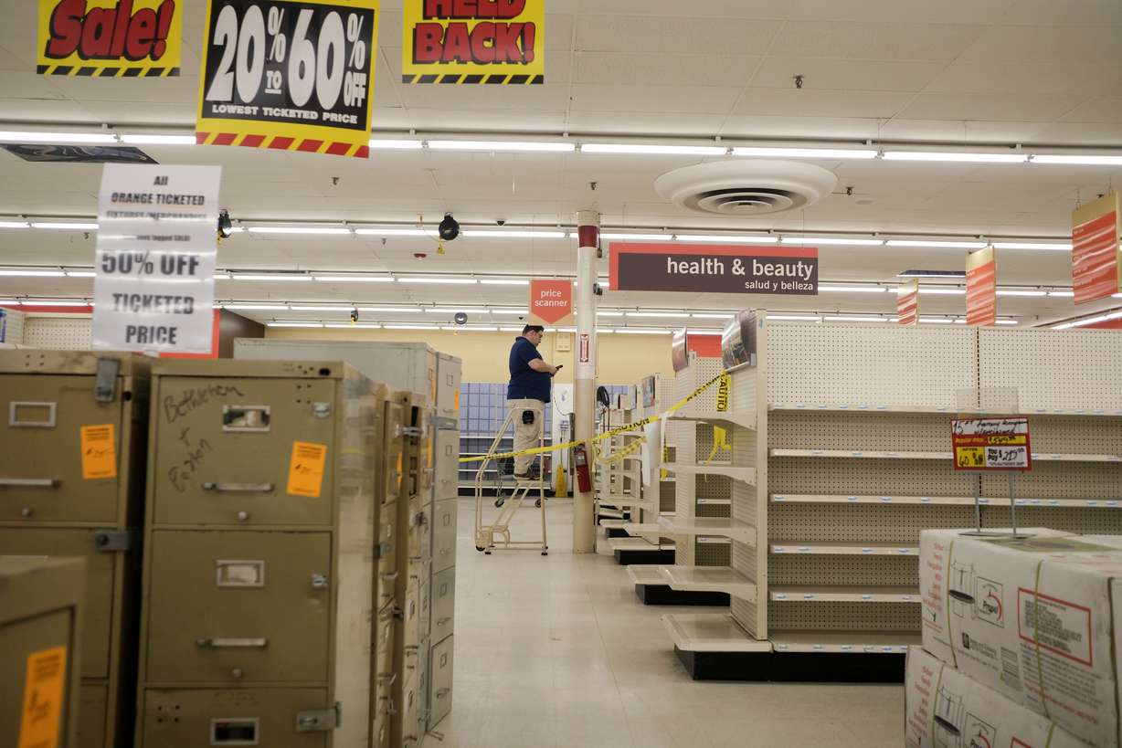 While many shelves are empty, furniture and fixtures are on still on sale at the Kmart in Avenel, N.J., April 4.
