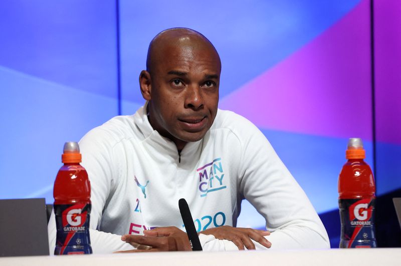 Soccer Football - Champions League - Manchester City Press Conference - Manchester, Britain - April 12, 2022 Manchester City's Fernandinho during the press conference Action Images via Reuters/Molly Darlington