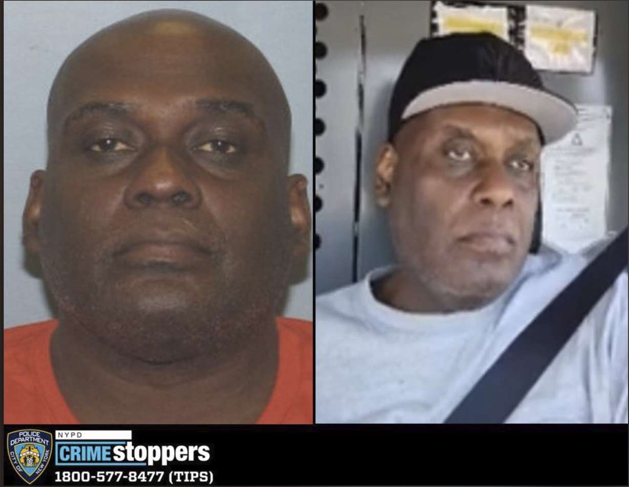 This image provided by the New York City Police Department shows a Crime Stoppers bulletin displaying photos of Frank R. James, who has been identified by police as the renter of a U-Haul van possibly connected to the Brooklyn subway shooting, in New York, Tuesday.