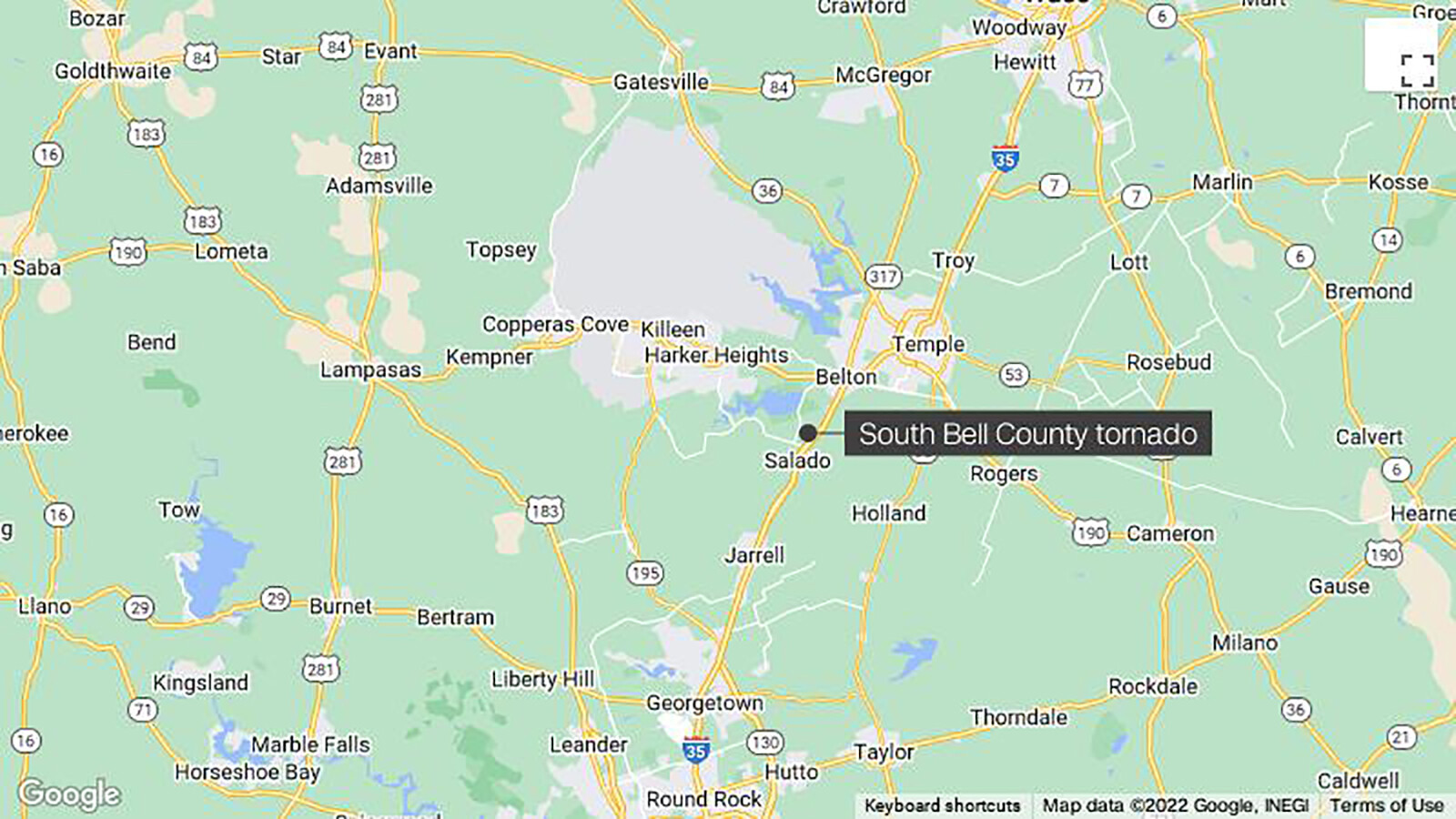 23 people were injured Tuesday after tornadoes touch down in Bell County, Texas.