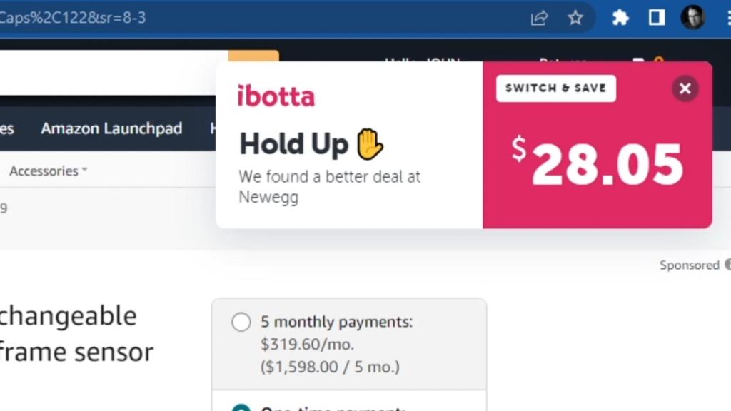 Popular browser extension Ibotta found a $28 savings on a camera, while the Capitol One Shopping extension found nearly $124 in savings for the same item.