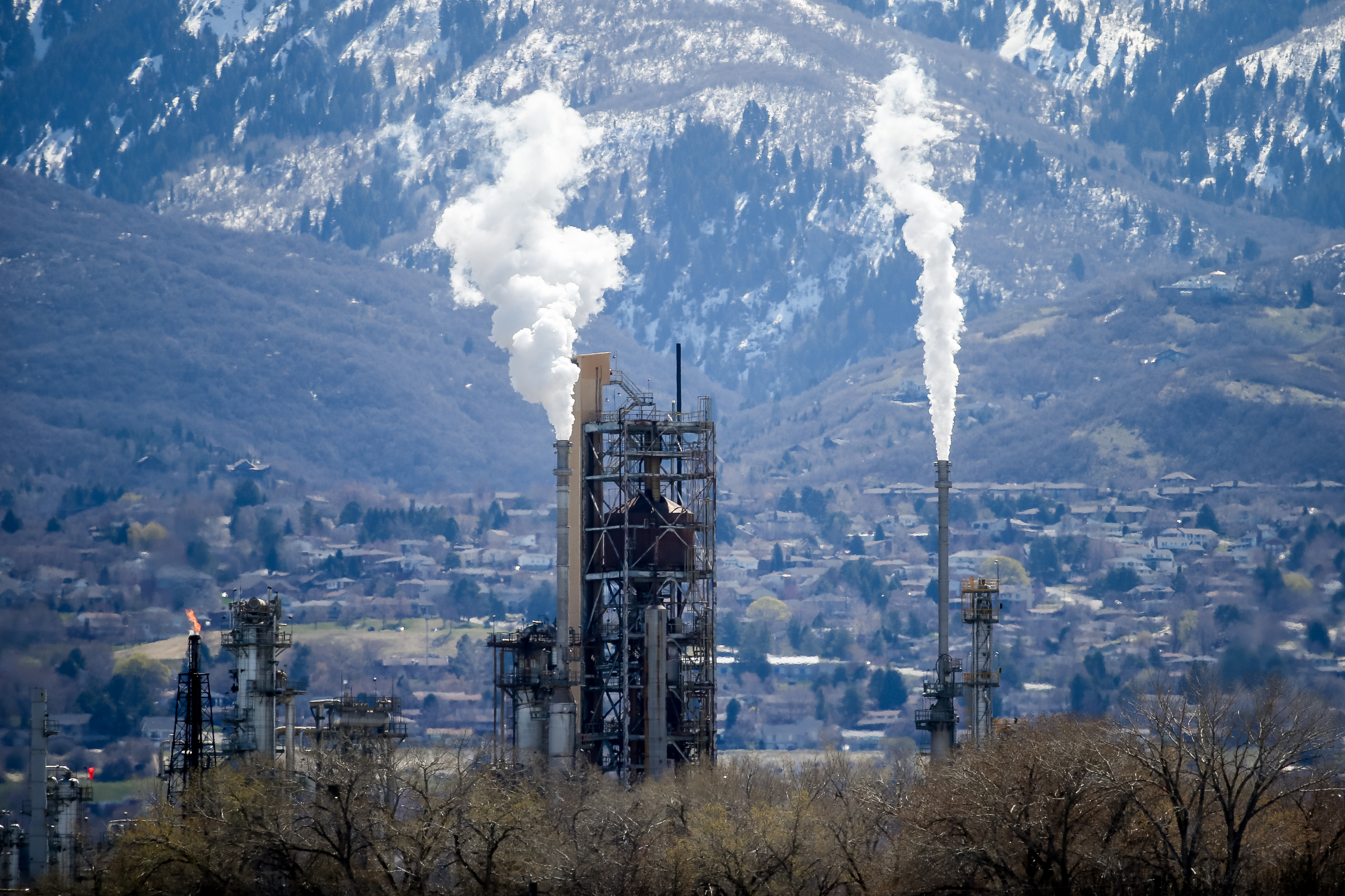 The HollyFrontier Woods Cross Refinery in Woods Cross is pictured on Friday, April 3. Current price trends, the impact of the Ukrainian war on Utah's economy and the effect global events are having on Utahns — as well as what can be done to mitigate these impacts — was studied by analysts at the University of Utah's Kem C. Gardner Policy Institute.