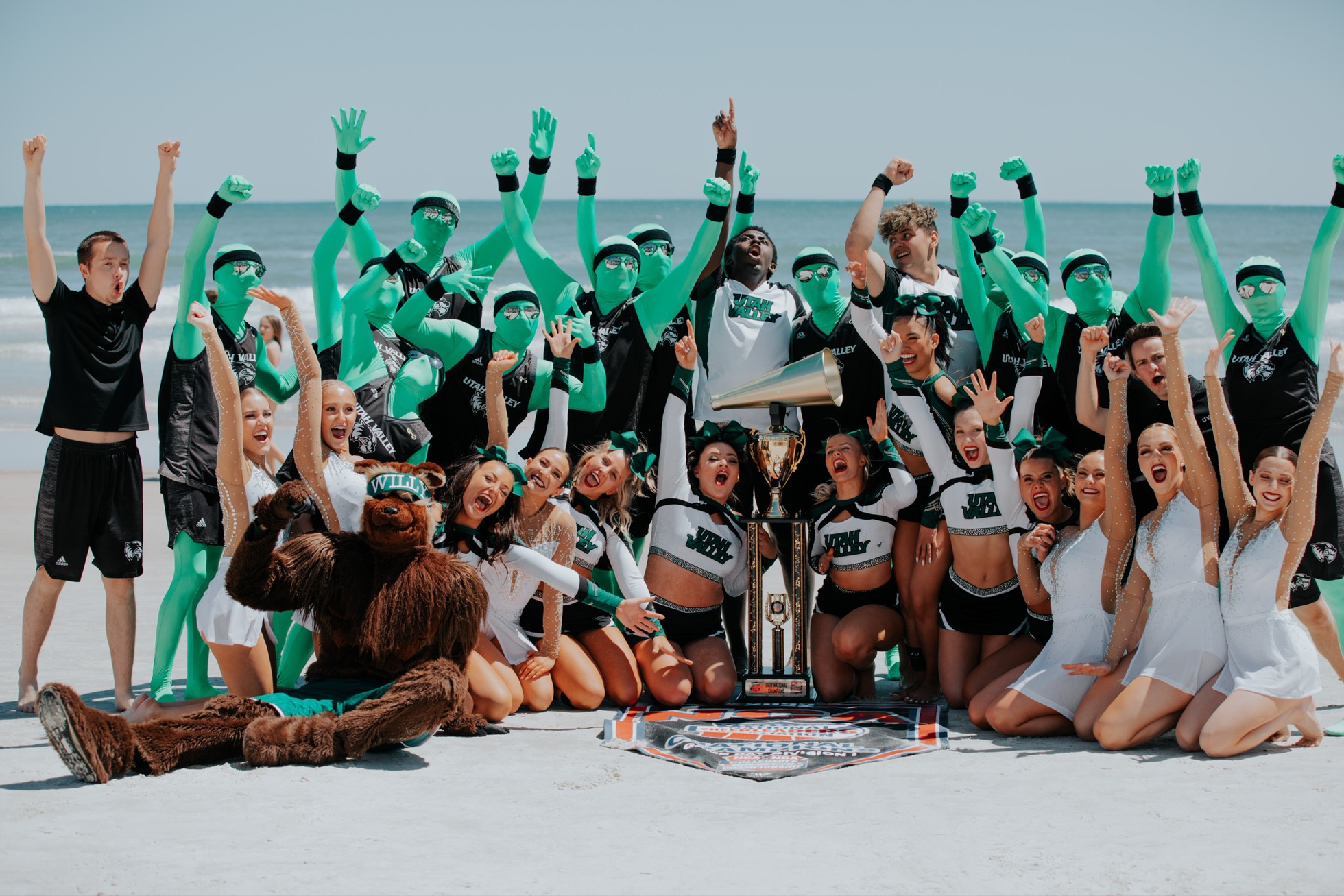 Utah Valley University’s dance team placed first in the Jazz dance category by outscoring all 65 teams in all of the five collegiate divisions at the 2022 NCA/NDA Collegiate Cheer and Dance Championship at Daytona Beach, FL on April 8.