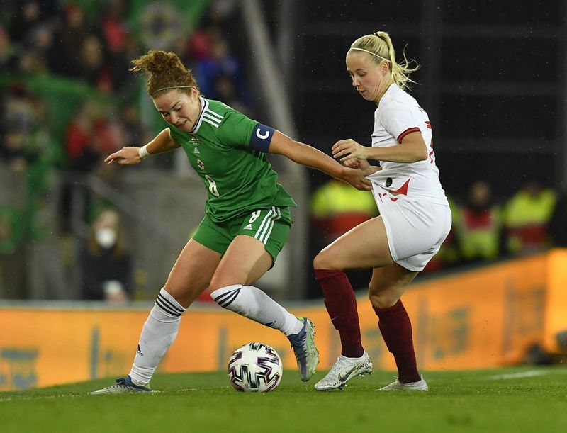 FILE PHOTO: Soccer Football - FIFA Women's World Cup - UEFA Qualifiers - Group D - Northern Ireland v England - Windsor Park, Belfast, Northern Ireland - April 12, 2022 Northern Ireland's Marissa Callaghan