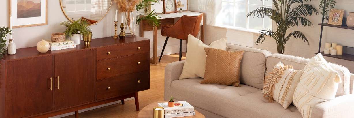 A display of furniture by Walker Edison, an e-commerce company based in West Jordan, Utah.