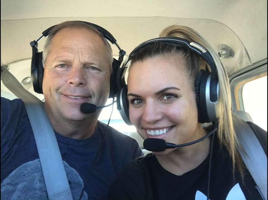 Jim Bob Infanger and Chelsea Brittney Infanger take a selfie. Brittney was killed in a plane crash in Idaho on Wednesday.