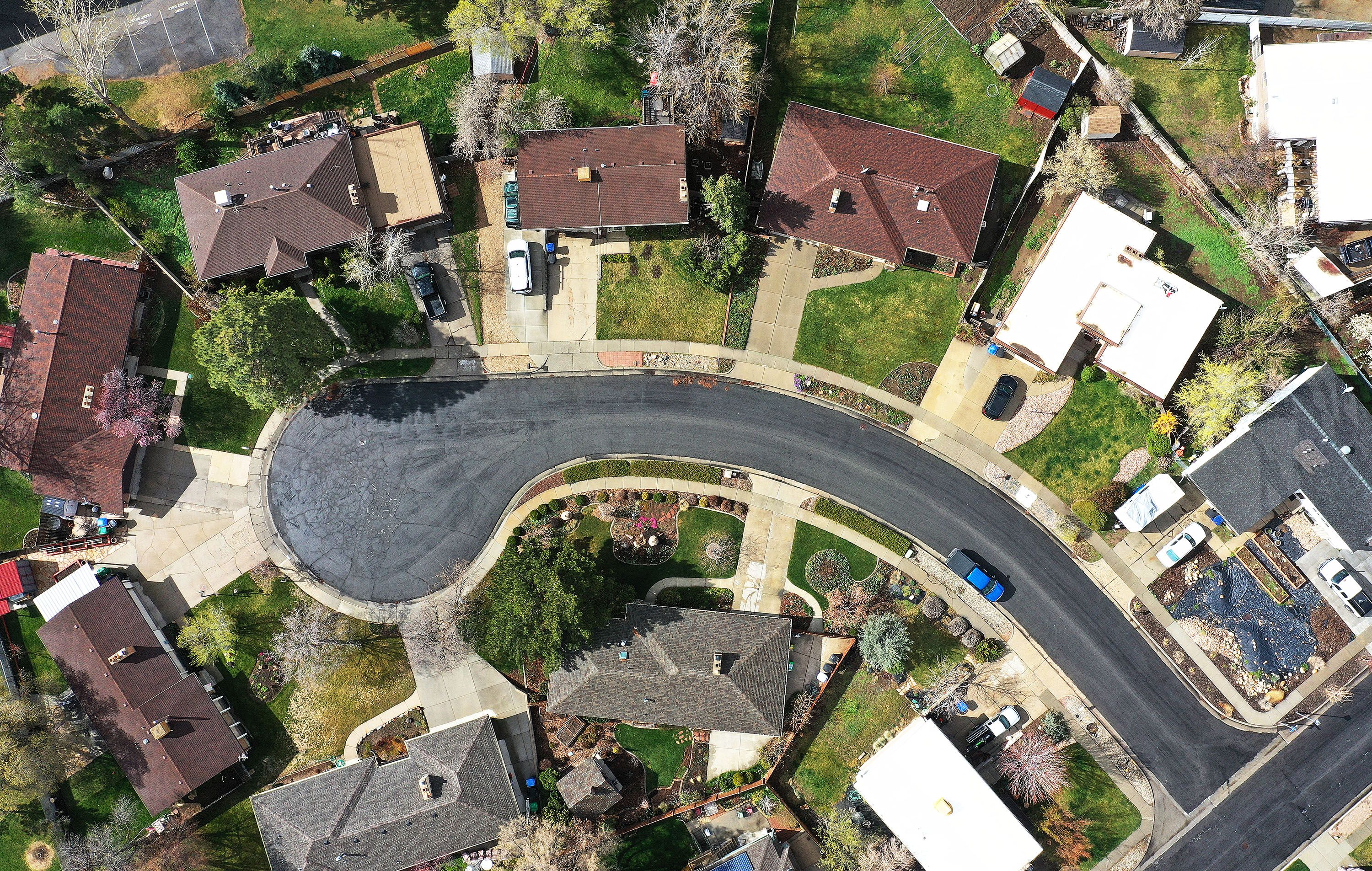Homes in Cottonwood Heights are pictured on Friday. Homebuying demand continues to falter this spring as new listings fell 7% from a year earlier. The average 30-year fixed mortgage rate shot up to 5% and the median asking price climbed to $397,747.