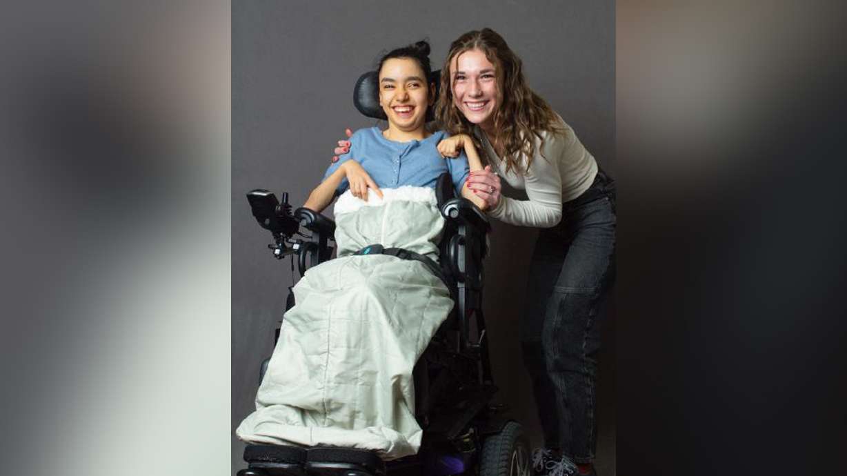 Emmalene Meyers wears the adaptive clothing Brie Ericksen made for her.