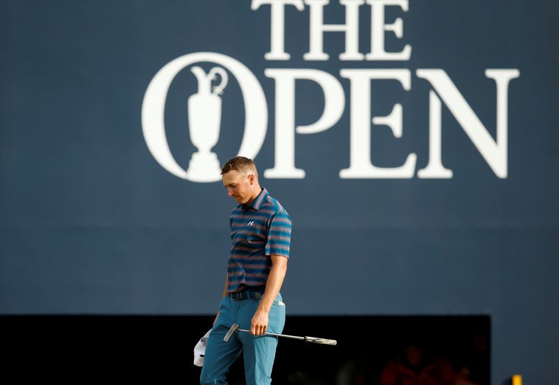 FILE PHOTO: Golf - The 147th Open Championship - Carnoustie, Britain - July 22, 2018   Jordan Spieth of the U.S. looks dejected on the 18th during the final round