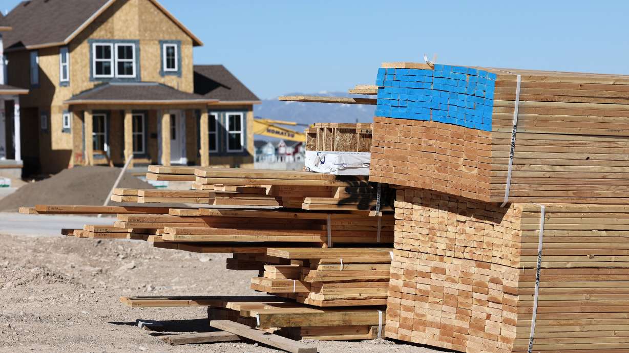 Building materials sit on the side of the road at a construction site in South Jordan on Wednesday, April 6. The building boom and supply scarcity heighten incentives for theft.