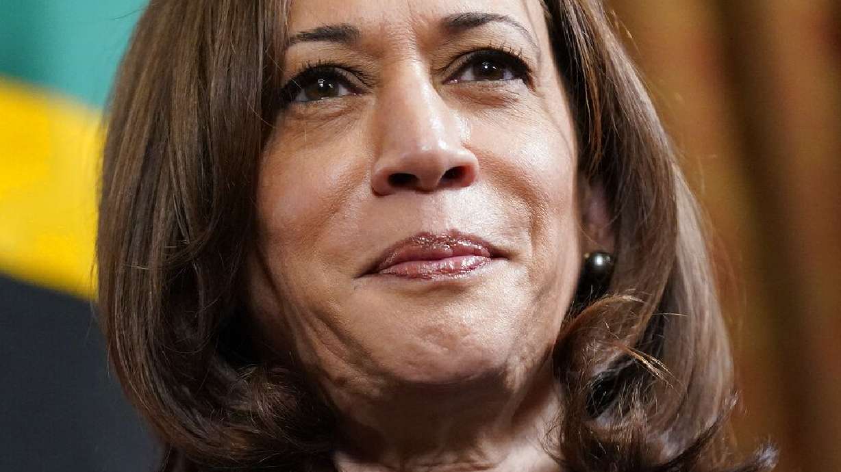 Vice President Kamala Harris meets with Tanzanian President Samia Suluhu Hassan in Harris’ ceremonial office in the Eisenhower Executive Office Building on the White House campus, Friday, in Washington.