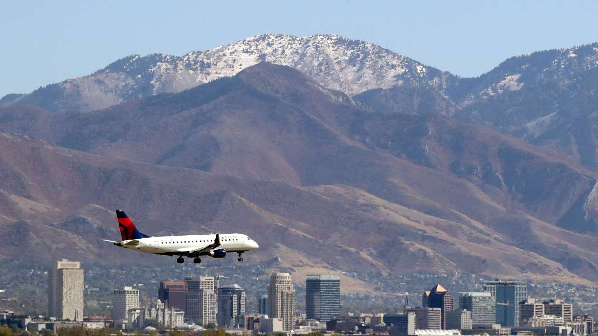 Downtown Salt Lake City is pictured on Monday, Oct. 12, 2020.