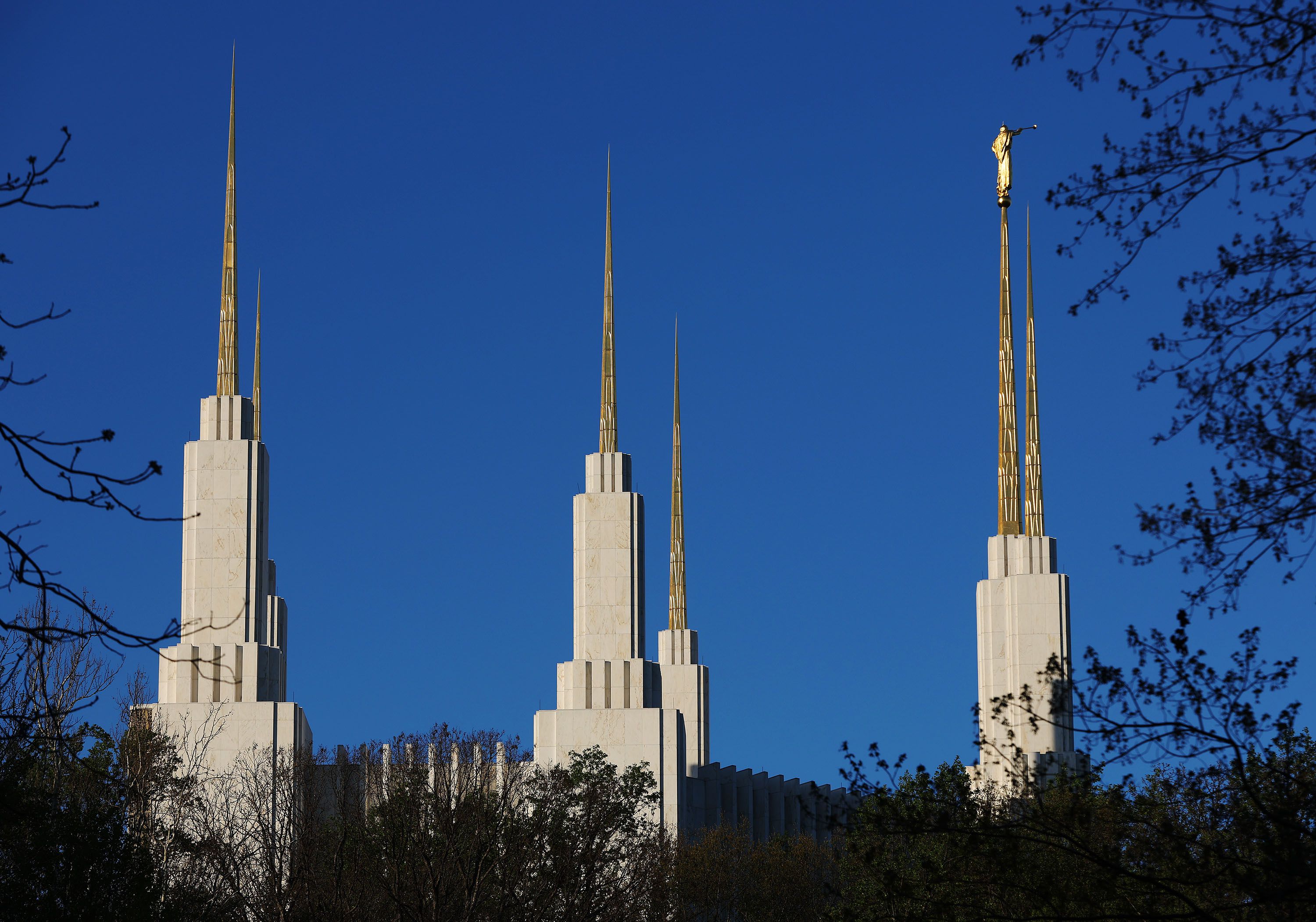The Church of Jesus Christ of Latter-day Saints’ Washington D.C. Temple in Kensington, Maryland, is pictured on on Sunday as tours continue for the national and local media.