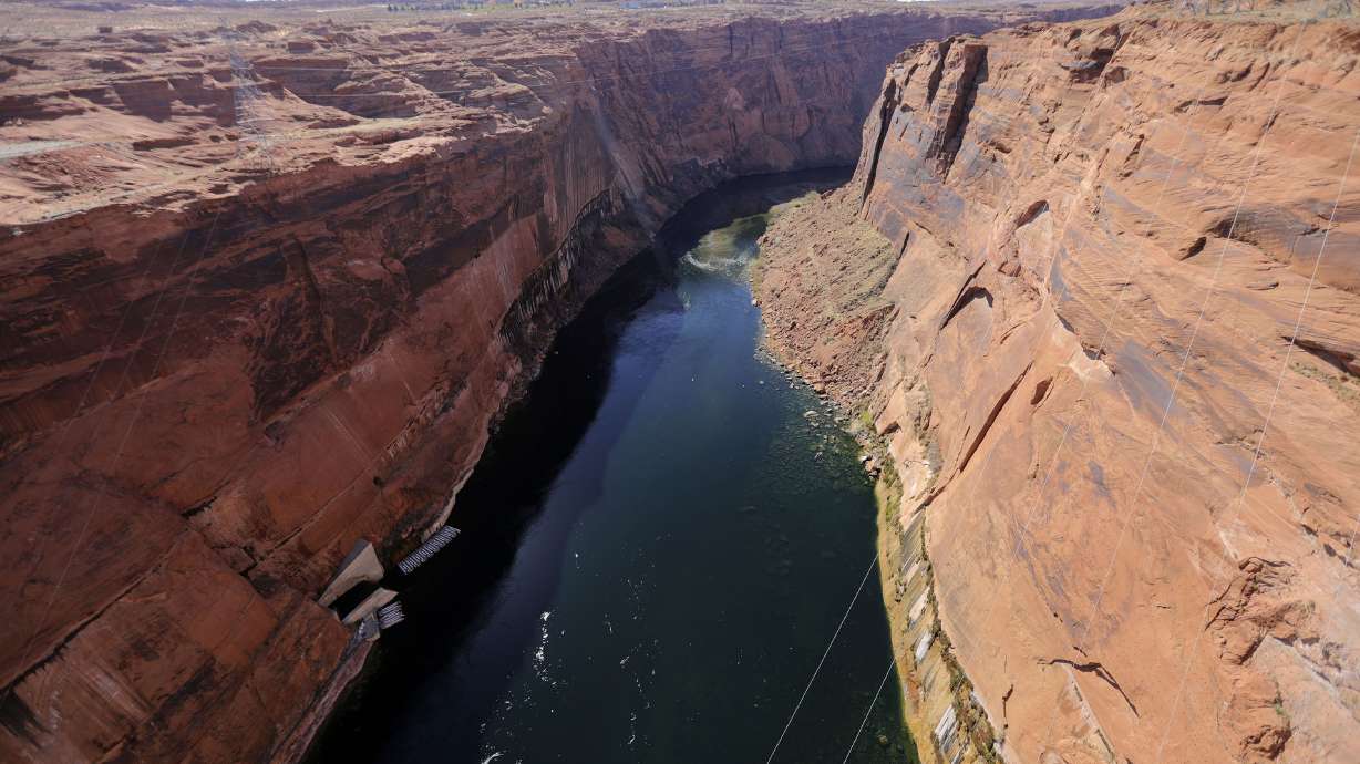 The Colorado River is pictured in Page, Ariz., on March 28, 2021. American Rivers have dubbed the Colorado the most endangered river in the country in a new report.