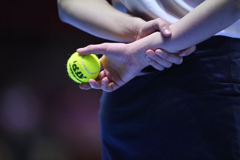 FILE PHOTO: Tennis - Champions Tennis - The Royal Albert Hall, London, Britain - November 27, 2021  General view of a tennis ball