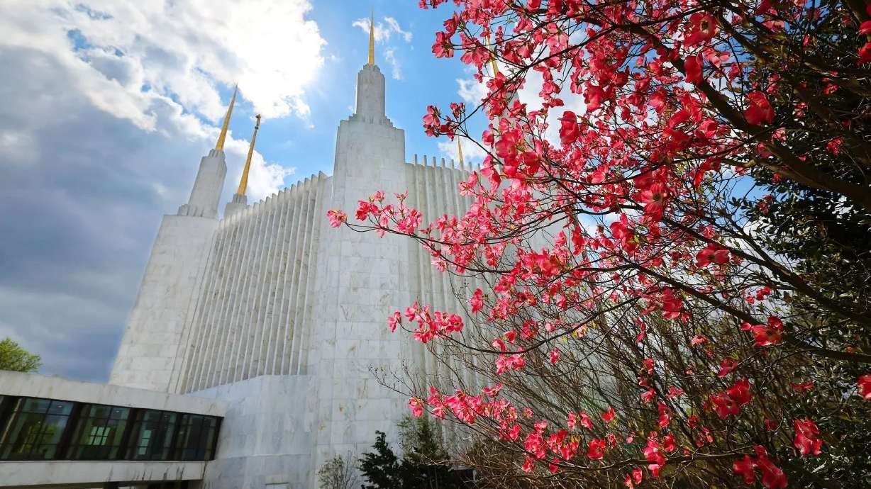 The Church of Jesus Christ of Latter-day Saints’ Washington D.C. Temple in Kensington, Maryland, is pictured on Tuesday.