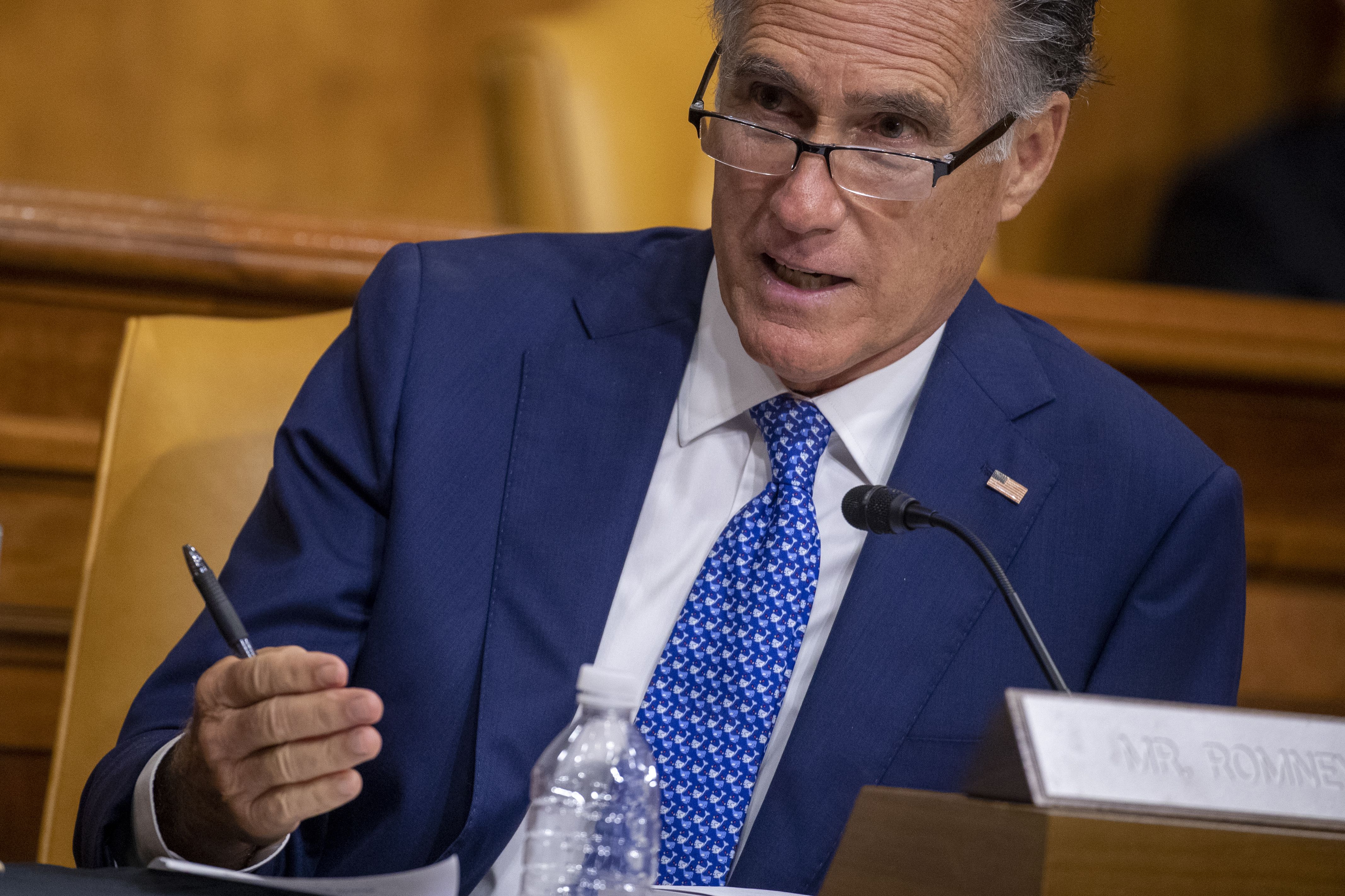 Sen. Mitt Romney, R-Utah, speaks during a Senate Budget Committee hearing to discuss President Joe Biden’s budget request for fiscal year 2022 on June 8, 2021, on Capitol Hill in Washington.