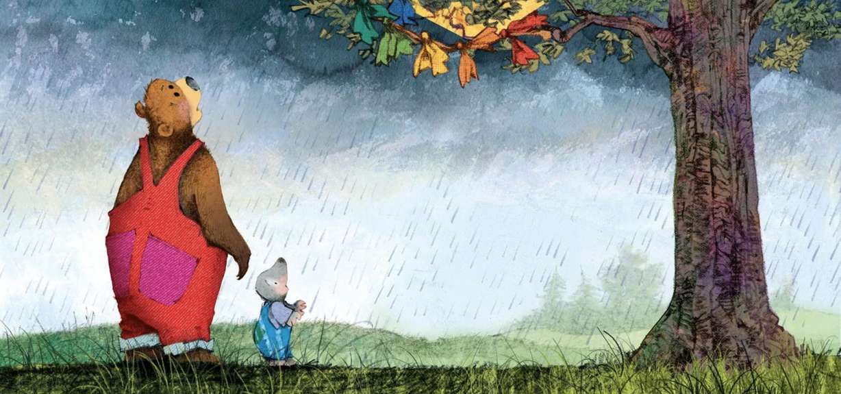 A page from "Kite Day: A Bear and Mole Story," by Will Hillenbrand.