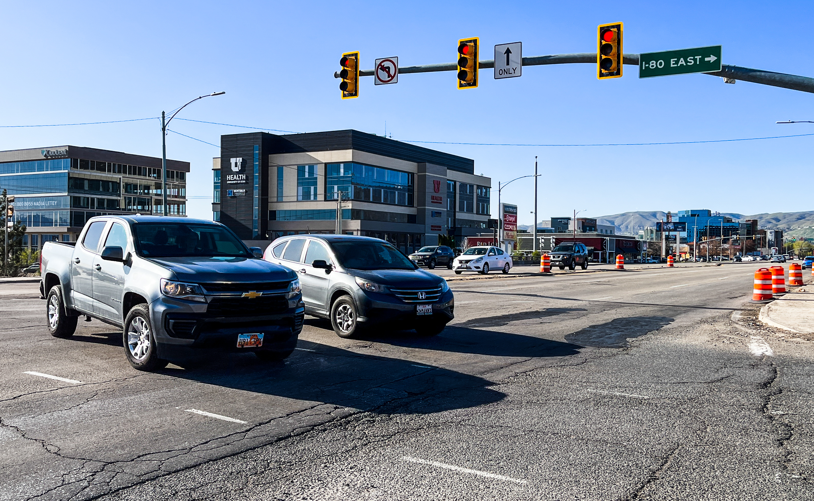 Vehicles turn from 1300 South onto I-80 in Sugar House Wednesday afternoon. The stretch of 1300 East from 2100 South to 3300 South is slated to be repaired in 2024.
