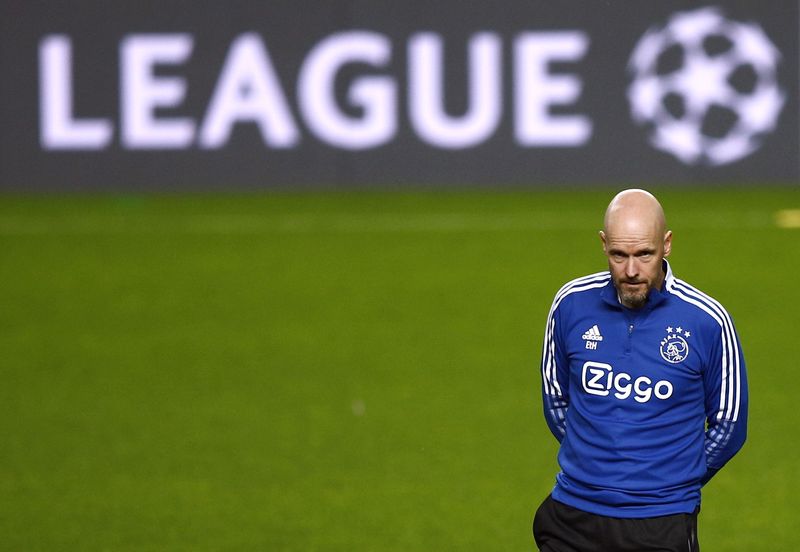 FILE PHOTO: Soccer Football - Champions League - Ajax Amsterdam Training - Estadio da Luz, Lisbon, Portugal - February 22, 2022  Ajax Amsterdam coach Erik ten Hag during training