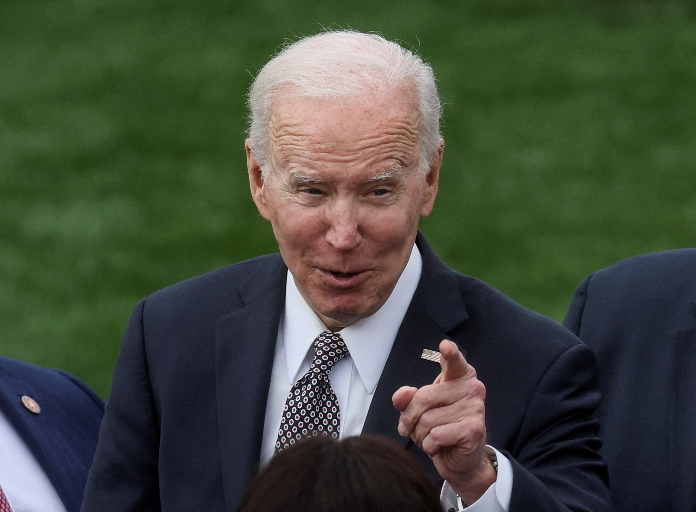 U.S. President Joe Biden speaks after delivering remarks on efforts to strengthen national supply chains at the White House in Washington, April 4. Biden announced on Thursday the United States will ban Russian-affiliated ships from American ports.