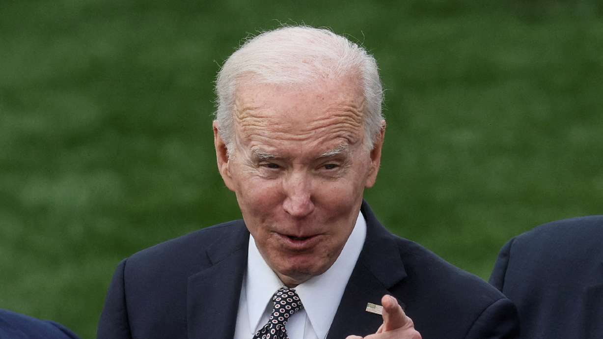 U.S. President Joe Biden speaks after delivering remarks on efforts to strengthen national supply chains at the White House in Washington, April 4. Biden announced on Thursday the United States will ban Russian-affiliated ships from American ports.