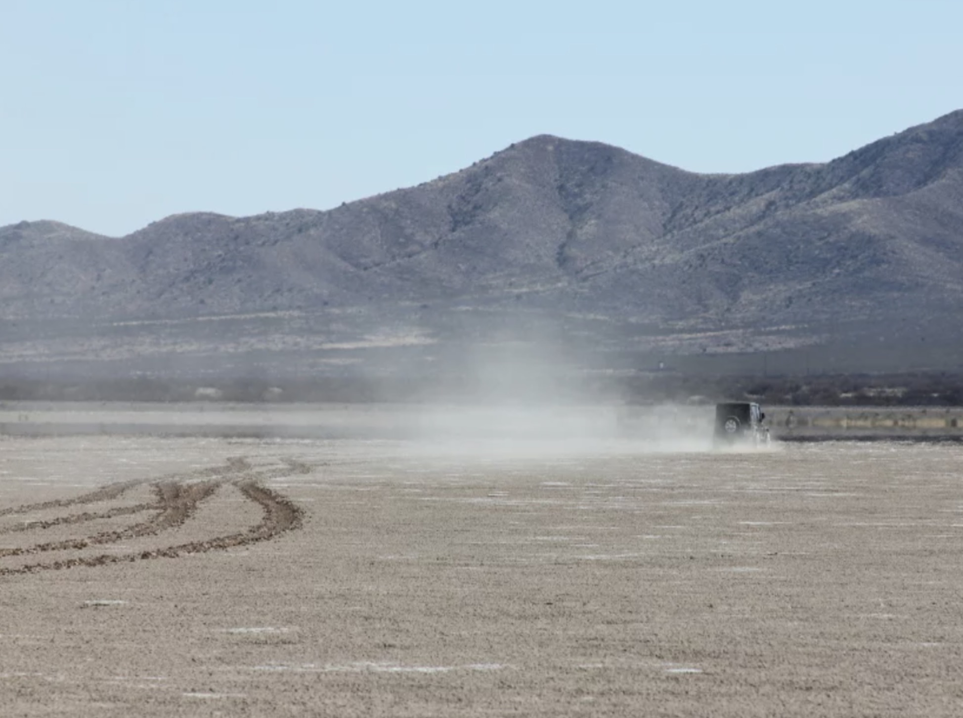 An undated photo of dust picked up by the Great Salt Lake by a vehicle illegally driving on the dried lakebed. A new bill that goes into effect May 4 clarifies that all motor vehicles are banned from dried lakebeds and navigable rivers in the state.