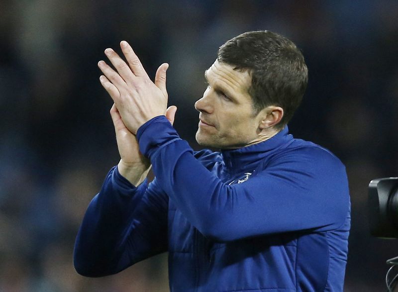 FILE PHOTO: Soccer Football - Premier League - Burnley v Southampton - Turf Moor, Burnley, Britain - April 21, 2022 Burnley interim manager Mike Jackson applauds fans after the match