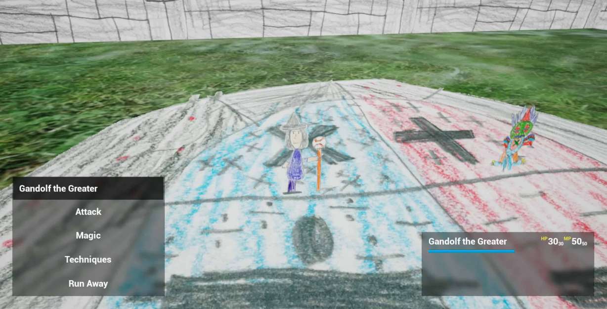 A battle scene from one of the video games created by a South Weber Elementary schoolwide enrichment model class.