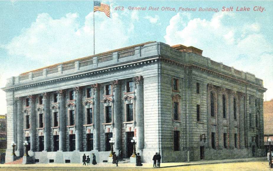 A 1905 US Post Office postcard of what is now the US Courthouse by Frank E. Moss in Salt Lake City. The building was expanded in 1912 and 1932 and will be renovated over the next two years.