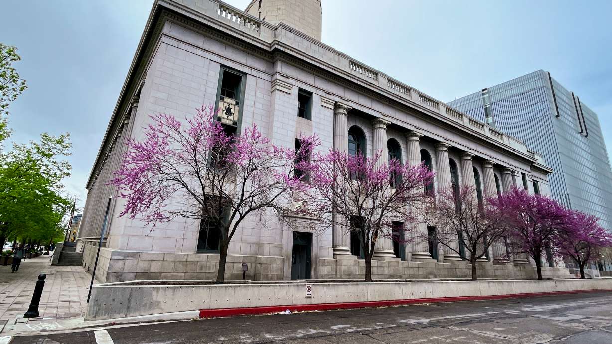 The exterior of the Frank E. Moss U.S. Courthouse in Salt Lake City Friday morning. Work is now underway to renovate the century-old building.