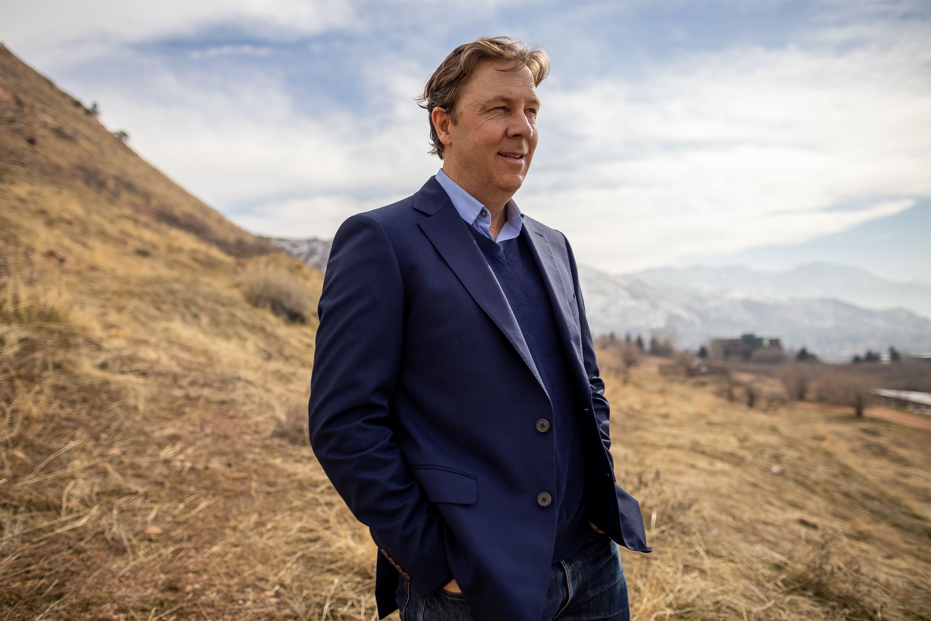 Kael Weston poses for a photo in Salt Lake City on Feb. 9. Weston is a Democrat running for U.S. Senate against incumbent Republican Sen. Mike Lee.