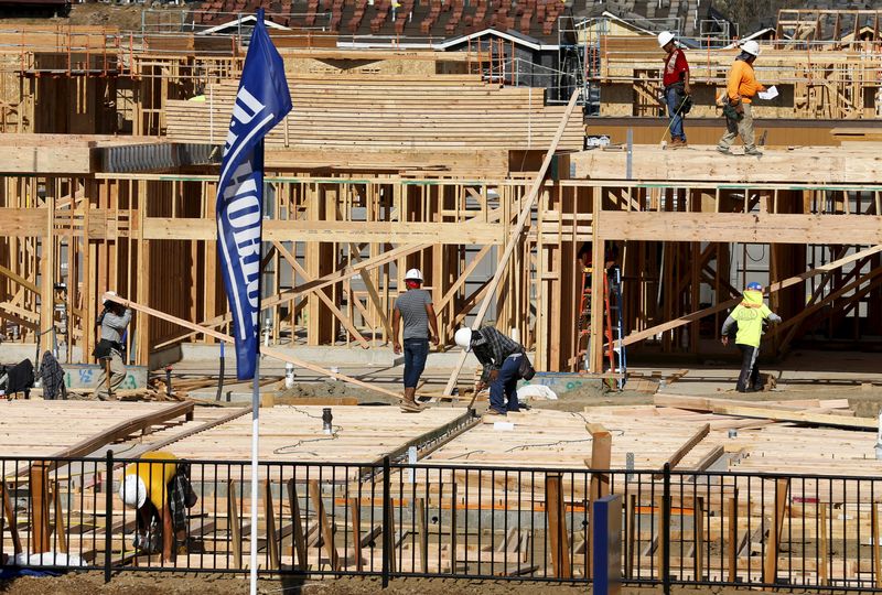 A D.R. Horton home building project is pictured in San Marcos, Calif., July 28, 2015. U.S. homebuilders will likely find it harder to raise home prices in the coming months as rising mortgage rates and inflation cut into demand, industry analysts said Monday.