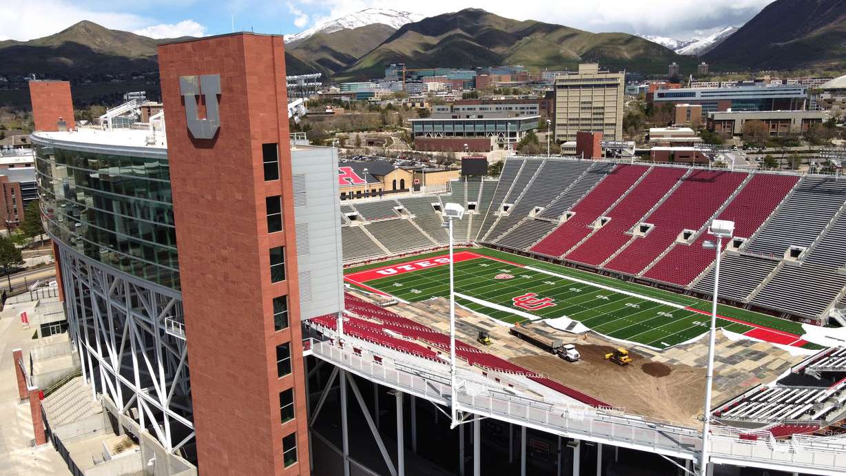Rice-Eccles Stadium is pictured in Salt Lake City on Sunday. The International Olympic Committee's trio of technical experts will inspect Utah's proposed 2030 or 2034 Winter Games venues this week as part of the bid process.