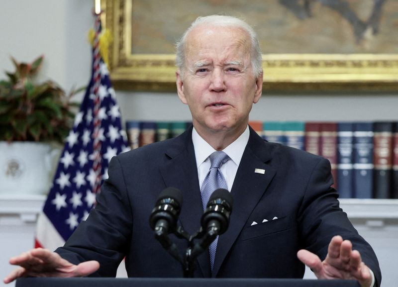 President Joe Biden during a speech in the Roosevelt Room at the White House, April 21. He issued the first pardons of his term on Tuesday.